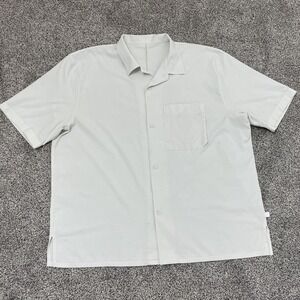 Lululemon Shirt Mens Extra Large Airing Easy Cream Breathable Camp Collar